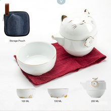 将图片加载到图库查看器，Fortune Kitty Tea Pot Set
