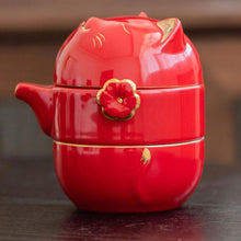 将图片加载到图库查看器，Fortune Kitty Tea Pot Set
